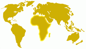 World Map 1X Afrika Glow